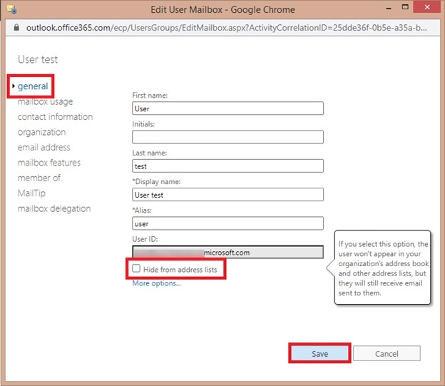Steps to Resolve, hidden user account from GAL in Microsoft Exchange 365-5