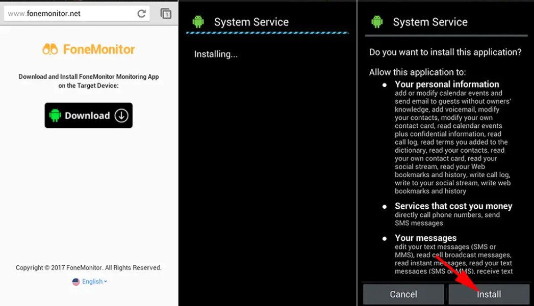 FoneMonitor app as a System Service