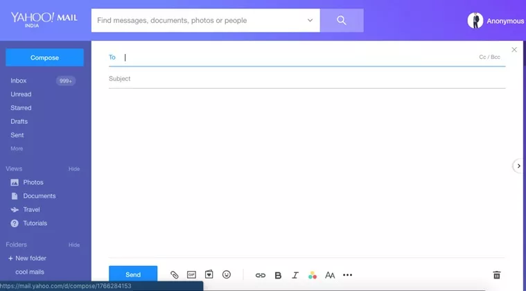 Formatting and sending a Yahoo Mail