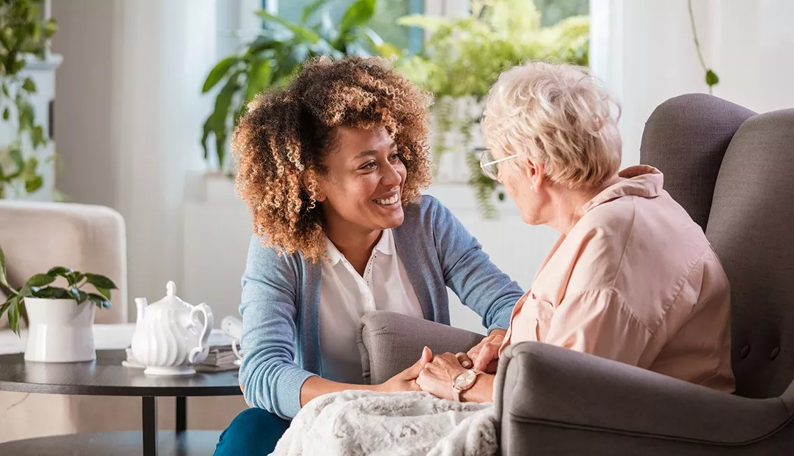 Different caregivers in a senior living facility