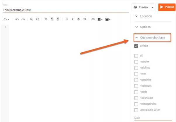 Blogger blog post settings