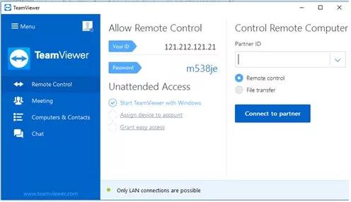 Connection through IP address