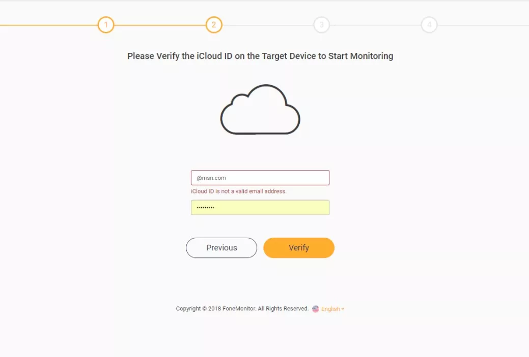 FoneMonitor monitoring the desired device