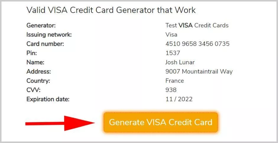 Steps to Create a Fake Credit Card Number