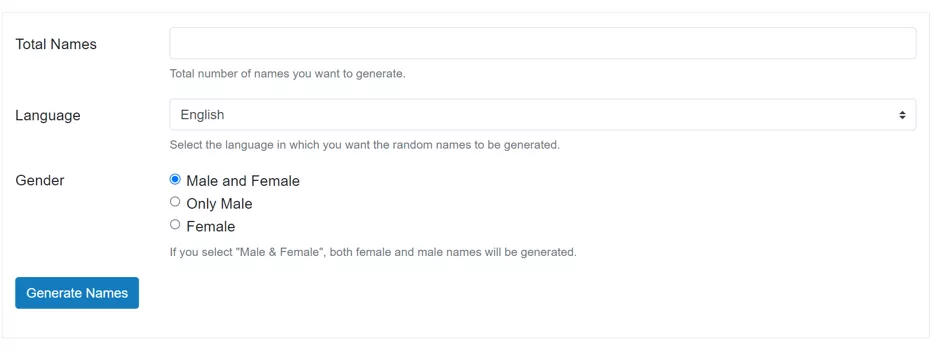 Random Name Generator- by fossbytes